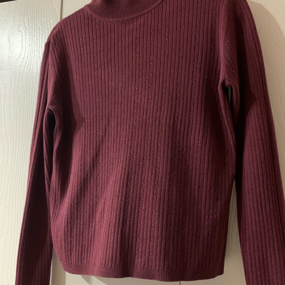 Laura Scott Burgundy Knit Top Girls